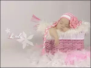 różowa czapeczka, Śpiąca, Dziewczynka, Kosz