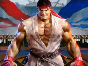 Postać Ryu na ringu z gry Street Fighter 6
