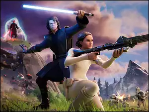 Plakat, Postacie, Gra, Fortnite Star Wars