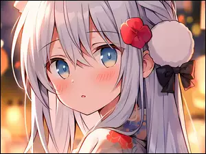 Anime, Dziewczyna, Kwiat