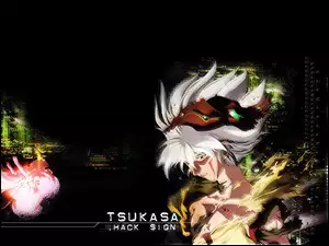 napis, Dot Hack, ciemno, kobieta