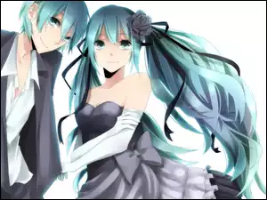 hatsune mikuo, vocaloid, hatsune miku