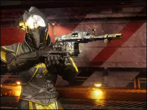 Postać z bronią w grze Destiny 2