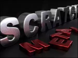 Grafika 3D z metalowymi literami