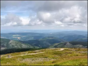 Widok ze Śnieżki, Góry Karkonosze