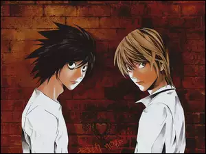 Death Note, malunek, ludzie, ściana