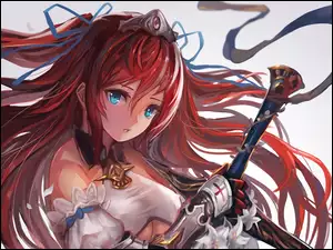 Wojowniczka, Dziewczyna, Miecz, Anime, Diadem, Manga