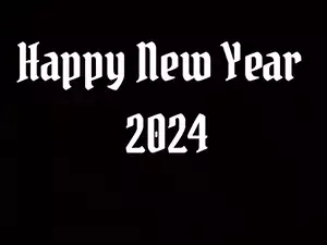 2024, Sylwester, Napis, Happy New Year