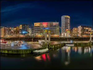 Miasto Hamburg nad rzeką Łaba w Niemczech