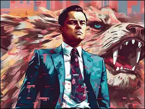 Mężczyzna, Leonardo DiCaprio, Aktor, Grafika, Wilk z Wall Street Film, Film, Wilk