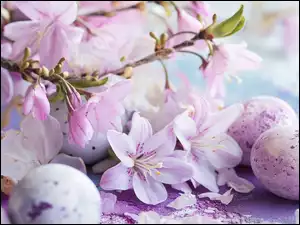 Pisanki, Grafika, Kwiaty, Liliowe, Wielkanoc