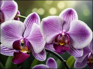 Orchidea, Grafika, Purpurowa, Kwiat, Storczyk