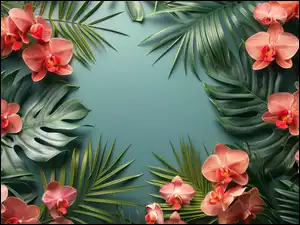 Liście, Storczyki, Orchidee, Kwiaty