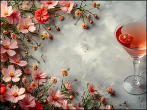 Kieliszek, Kwiaty, Drink