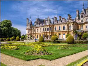 Dom, Dworek, Anglia, Rezydencja, Hrabstwo Buckinghamshire, Waddesdon Manor, Ogród