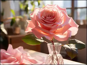 Kwiat, Grafika, Różowy, Róża, Światło