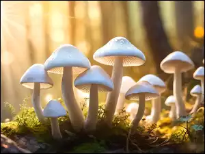 Grafika, Białe, Grzyby
