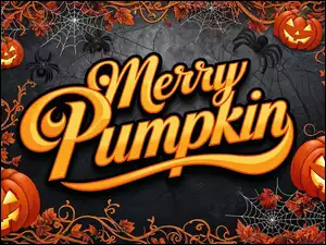 Święto Halloween z dyniami i upiorami w grafice