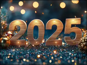 Data, Światła, 2025, Nowy Rok, Bombki