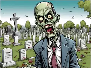Grafika, Cmentarz, Zombie
