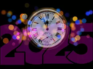 2025, Nowy Rok, Zegar