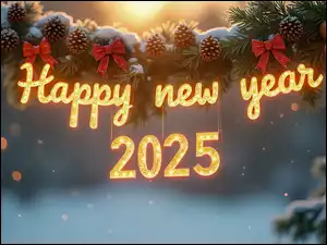 Grafika, Nowy Rok, 2025, Girlanda