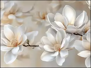 Grafika, Magnolia, Kwiaty