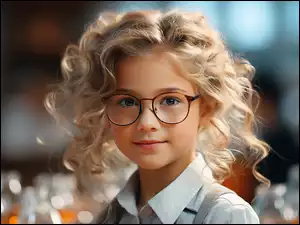 Okulary, Dziewczynka, Blondynka