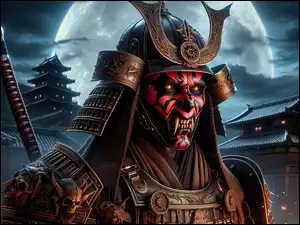 Samuraj, Darth Maul, Zbroja, Grafika, Postać, Maska