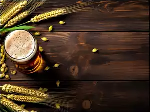 Nasiona, Grafika, Zboże, Piwo, Deski