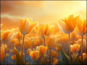 Grafika, Tulipany, Żółte