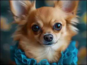 Grafika Chihuahua długowłosa, Chihuahua długowłosa, Pies, Ubranko