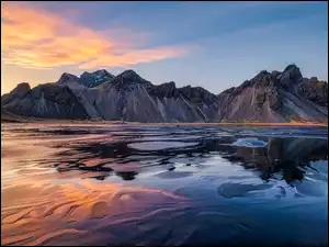 Odbicie, Islandia, Góra Vestrahorn, Morze
