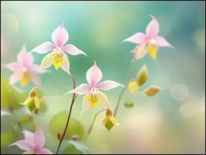 Grafika, Epimedium, Kwiaty