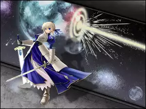 miecze, Fate Stay Night, kobieta