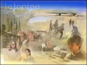 Star Wars, pustynia, Jake Lloyd, ludzie