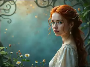 Włosy, Kobieta, Długie, Rude