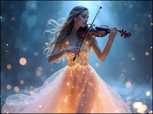 AI, Kobieta, Skrzypaczka, Skrzypce