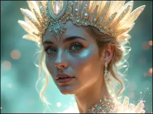 Korona, Grafika, Diadem, Kobieta, Naszyjnik