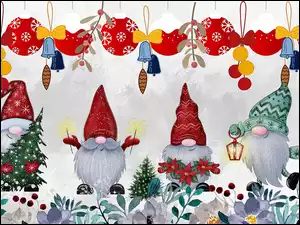 Choinki, 2D, Bombki, Skrzaty, Boże Narodzenie