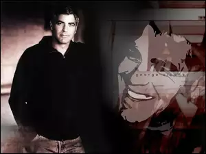 uśmiech, George Clooney, czarna bluza