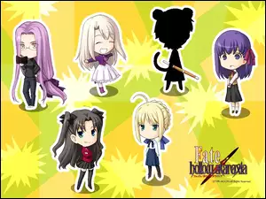 napis, postać, Fate Stay Night, cień, dziewczynki, logo
