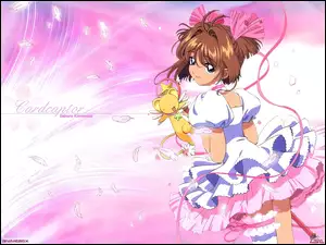 sukienka, Cardcaptor Sakura, kobieta, pióra, pluszak