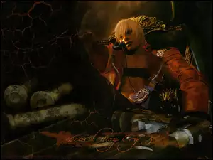 Devil May Cry, broń, postać mężczyzna, fotel