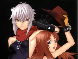 kapelusz, Bakuretsu Tenshi, postacie, kapelusz, pistolet