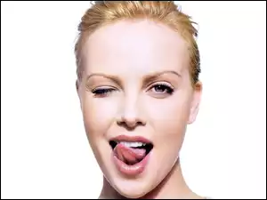 język, Charlize Theron, usta