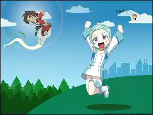 miasto, Eureka 7, las, chmura, dzieci
