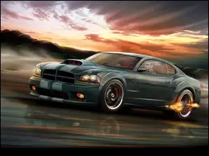 Dodge Charger, Grafika, Ogień