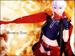 Bakuretsu Tenshi, kobieta, napis, naboje