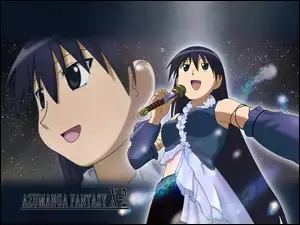 Azumanga Ff, twarz, dziewczyna, mikrofon
